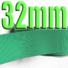 #583 Parrot Green Color Black 32mm Wide 5 Yards Grosgrain Ribbon #6600-X5 Yards