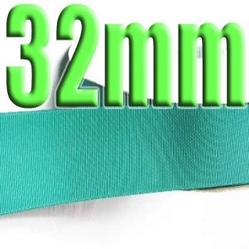 #343 Tornado Blue Color Black 32mm Wide 5 Yards Grosgrain Ribbon #6600-X5 Yards