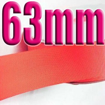# 600 Neon Orange Color 63mm Wide 5 Yards Grosgrain Ribbon #6600-X5 Yards