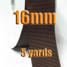 #855 Black Coffee Color 16mm Wide 5 Yards Craft Grosgrain Ribbon #6600-X5 Yards