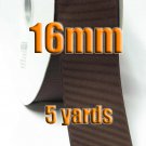 #850 Brown Color 16mm Wide 5 Yards Craft Grosgrain Ribbon #6600-X5 Yards
