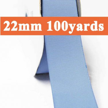 French Blue Color #332 Grosgrain Ribbon Wholesale 22mm 7/8" 100 Yards per Roll for Wedding
