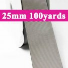 Shell Grey Color #007 Grosgrain Ribbon Wholesale 25mm 1" 100 Yards per Roll for Wedding Decorating
