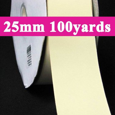 Antque White Color #028 Grosgrain Ribbon Wholesale 25mm 1" 100 Yards per Roll for Wedding Decorating