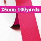 Shocking Pink Color #175 Grosgrain Ribbon  25mm 1" 100 Yards per Roll for Wedding Decorating