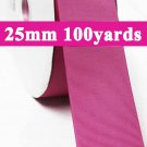 Raspberry Rose Color #185 Grosgrain Ribbon  25mm 1" 100 Yards per Roll for Wedding Decorating