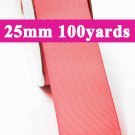 Coral Rose Color #210 Grosgrain Ribbon  25mm 1" 100 Yards per Roll for Wedding Decorating