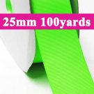 Acid Green Color #556 Grosgrain Ribbon  25mm 1" 100 Yards per Roll for Wedding Decorating