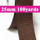 Friar Brown Color #870 Grosgrain Ribbon  25mm 1" 100 Yards per Roll for Wedding Decorating