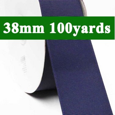 Ink Blue Color #371 Grosgrain Ribbon Wholesale 38mm 1-1/2" Wide 100 Yards per Roll for Wedding