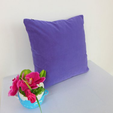 Cushion Cover 16"X16" Deep hyacinth Suede Like Velvet Pillow Case#u17-cc-tpEC-52