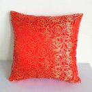 Gold edge Red Roses Chinese Brocade Cushion Cover 16"X16" Free Shipping BRCCec-710