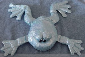 Bestever Croaking Blue Shiny Frog Stuffed Plush 12"