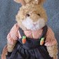 Plushland Bunny in Denim Jumper Dress Beanie Plush