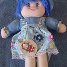 HBL HUBE Rag Doll Blue Hair Stuffed Plush 12" Tag