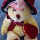 PBC International Yellow Bear Red Hat Stuffed Plush 7"