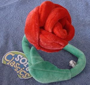 Soft Classics Bendy Stem Rose Flower Stuffed Plush 21"