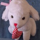 Tony Toy White Dog Gingham Heart Stuffed Plush 9"