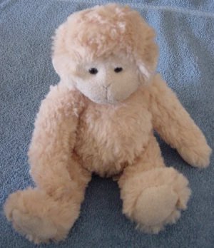 Happy Design Beige Fluffy Monkey Stuffed Plush 6"