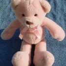 Cute Pink Sitting Bear Stuffed Plush 8.5" Brown Nose