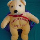 Jackpot Express March 2003 Bear Orange Stuffed Plush 6"