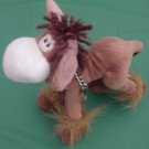KeyChain Clip Bendy Brown & White Horse Stuffed Plush