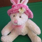 MTY International Bunny in Pink Hat Stuffed Plush 7"
