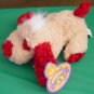 King Plush Beaniacs Beige & Red Dog Puppy Beanie Plush