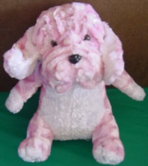 King Plush Pink Chenille Hound Dog Stuffed Plush 7.5"