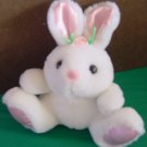 Ebee Services White Bunny Rabbit Flower Stuffed Plush