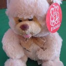 Fiesta Biege Sitting Bear Paw Print Stuffed Plush 8"