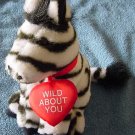 Wild About You Zebra Valentine's Stuffed Plush 7"