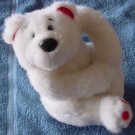John Henry White Bear with Heart feet Stuffed Plush 6"