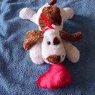 Kids of America White & Brown Dog Puppy Beanie Plush 7"