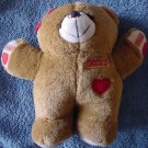 Snuggies Light Brown Heart Bear Stuffed Plush 7"