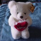Unipak White I Love You Heart Bear Stuffed Plush 7"