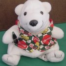 Coca Cola Polar White Bear in Vest Beanie Plush 5" 1998