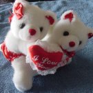 Hugging White Bears I Love You Heart Stuffed Plush 6"