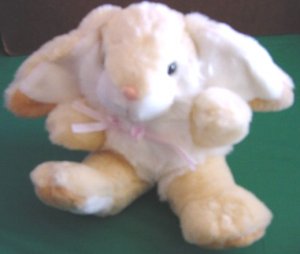 MTY Int Beige & White Bunny Rabbit Stuffed Plush 7"