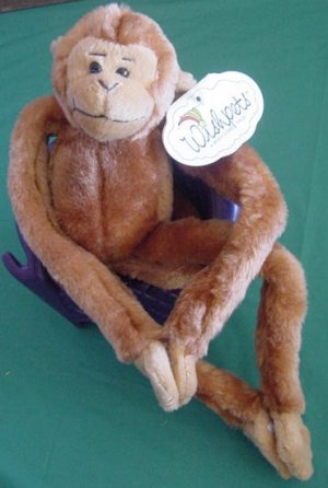 Wishpets Velcro Hands Dwight Monkey Stuffed Plush Tag