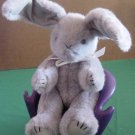 Gray Jointed Bunny Rabbit Long Ears Stuffed Plush 8"