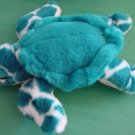 Aqua Greenish Blue & White Sea Turtle Stuffed Plush 8"