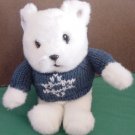 Gibson Greetings White Bear Blue Sweater Stuffed Plush