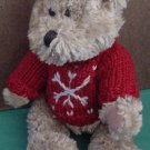 Hugfun Int Bear Red Snowflake Sweater Stuffed Plush 9"