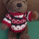 Hugfun Int Bear Red White Green Sweater Stuffed Plush