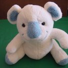 Bebisol Gingo Biloba France Soft White & Blue Bear Stuffed Plush 9"