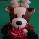 Coca Cola Reindeer Red Scarf Beanie Stuffed Plush 6"