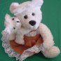 Calplush Mom & Baby Cream Bear Dress Stuffed Plush 7"