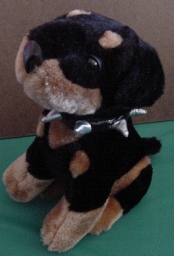 Toy Network Rottweiler Dog Spike Collar Stuffed Plush