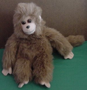 Ty Velcro Hands Fuzzy Brown Monkey 1993 Stuffed Plush